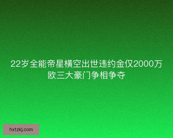 22岁全能帝星横空出世违约金仅2000万欧三大豪门争相争夺